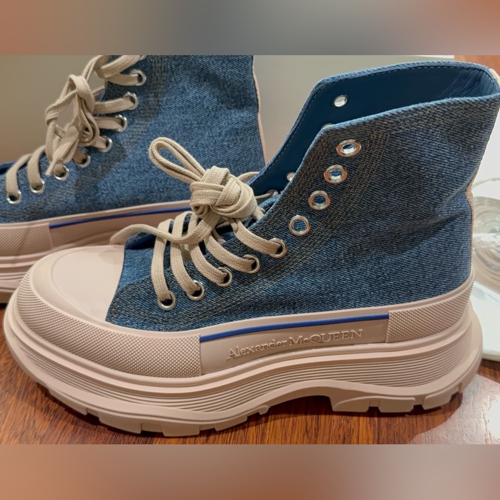 Alexander McQueen Blue High-Top Sneakers